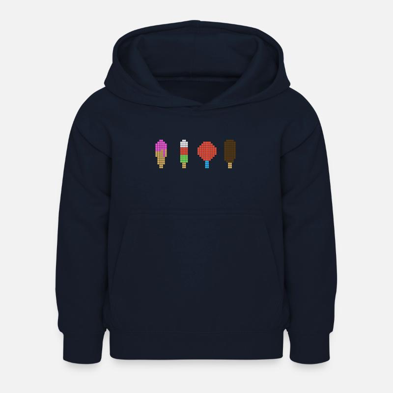 Pixel Eis - Retro Eiscreme - Kinder Hoodie - Navy