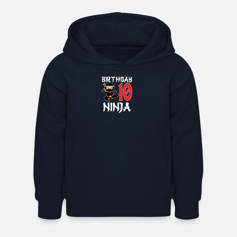 Morsom bursdag Ninja 10 års bursdag - Hettegenser for barn - marine