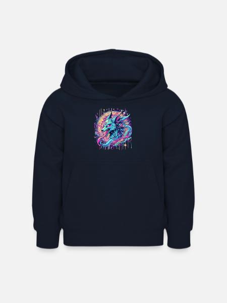 Psychedelische Fuchs Kopf Goa Kunst - Kinder Hoodie - Navy