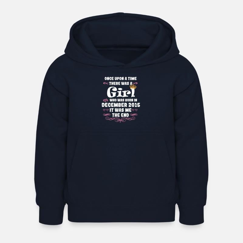 Es war einmal ein Mädchen. Dezember 2015 Geburtsta - Kinder Hoodie - Navy