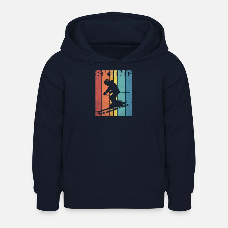 Ski palette couleurs rétro - Sweat à capuche Enfant - marine