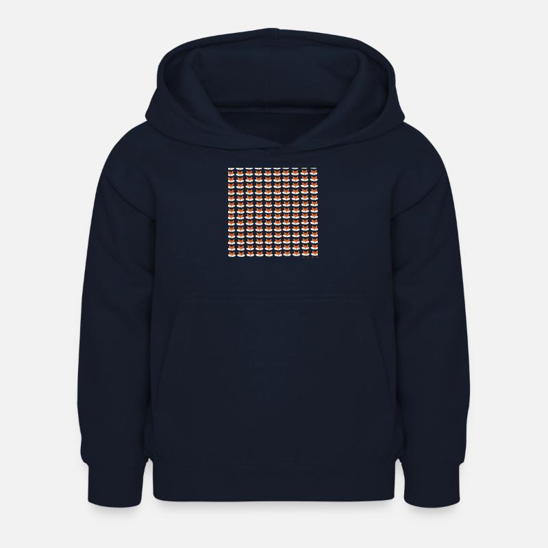 Fox head pattern, children's pattern - Kids Hoodie - navy