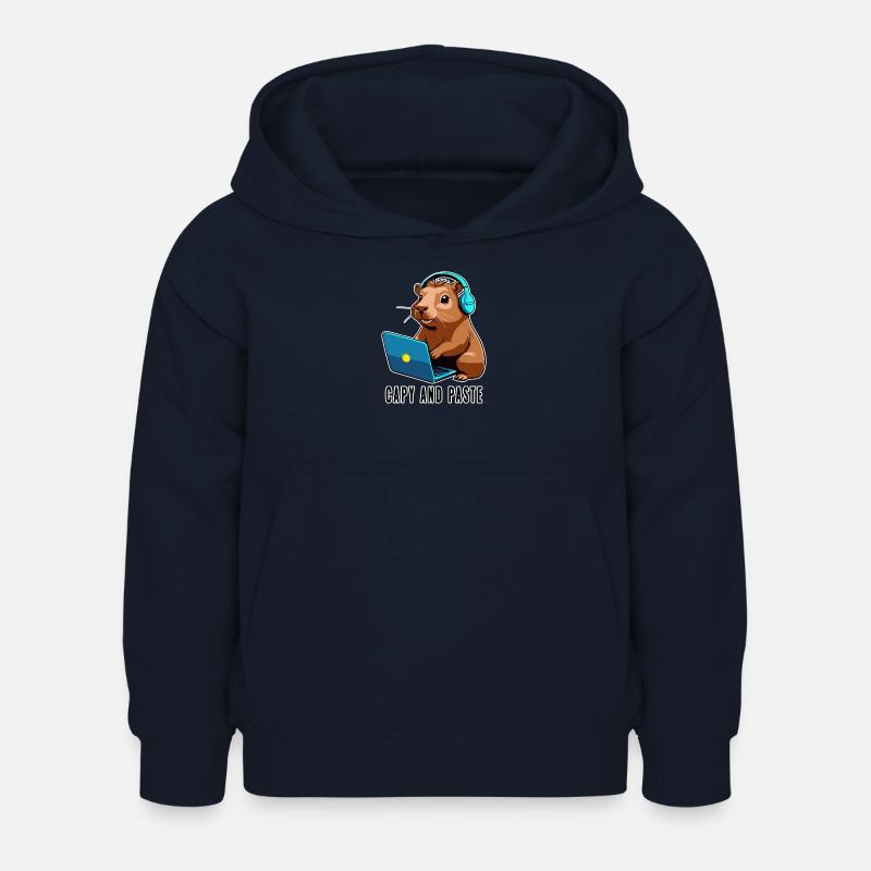 Capybara avec Joke Capy et Pâte - Sweat à capuche Enfant - marine
