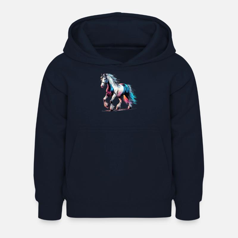 Cheval - Sweat à capuche Enfant - marine