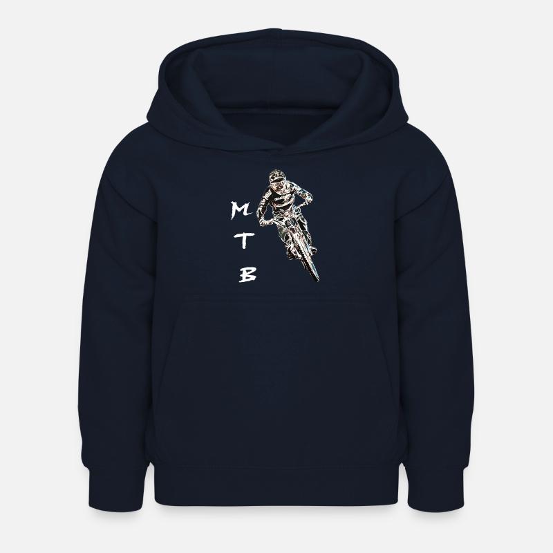MTB MTB Downhill - Felpa con cappuccio per bambini - blu scuro