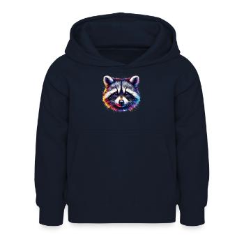 Waschbär - Kinder Hoodie - Navy - Vorne - AI Model Kid Female (0cm)