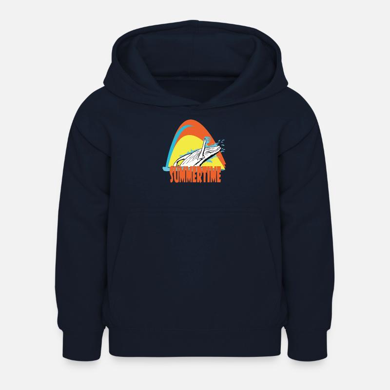 Baleine à bosse - Sweat à capuche Enfant - marine