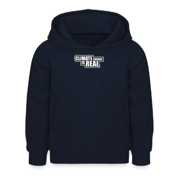 Le changement climatique est la véritable science du changement climatique - Sweat à capuche Enfant - marine - Devant - AI Model Kid Female (0cm)