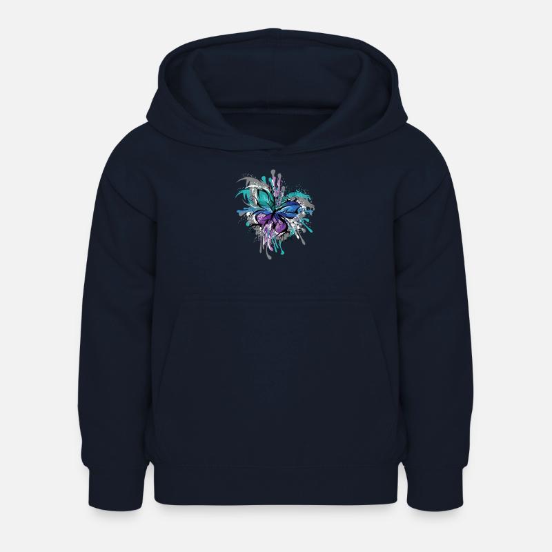Symbole papillon Illustration Blast Colors - Sweat à capuche Enfant - marine