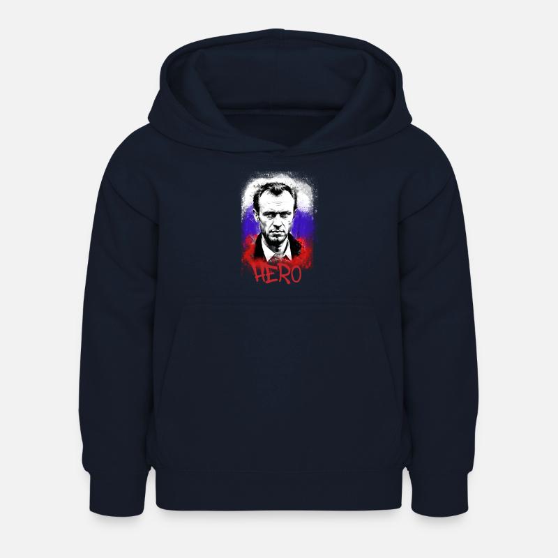 héros,navalny,graffiti,drapeau,russie - Sweat à capuche Enfant - marine
