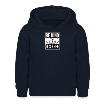 Sois gentil, c’est une déclaration de gentillesse gratuite qui dit - Sweat à capuche Enfant - marine - Devant - AI Model Kid Female (0cm)