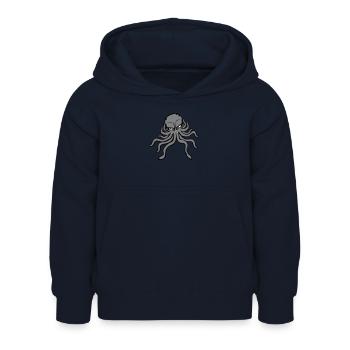 Oktopus Kraken Tintenfisch Kopffüßer böser Blick - Kinder Hoodie - Navy - Vorne - AI Model Kid Female (0cm)