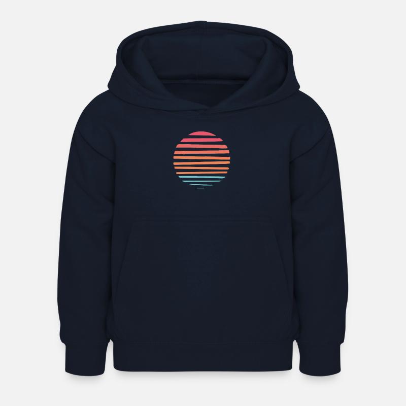 Coucher de soleil abstrait et minimaliste - Sweat à capuche Enfant - marine
