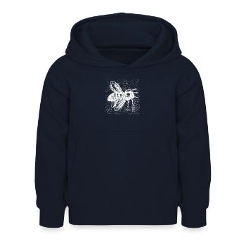 Bit-Biene - Kinder Hoodie - Navy - Vorne - AI Model Kid Female (0cm)