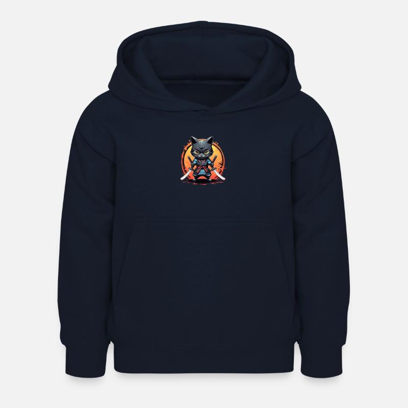 Ninja cat #4 - Sweat à capuche Enfant - marine