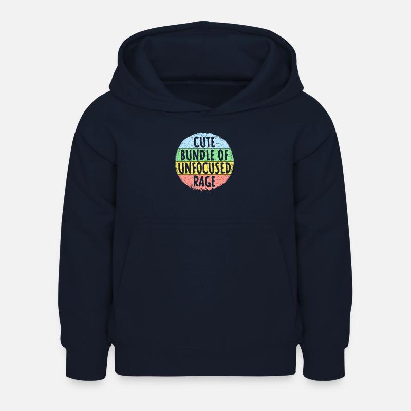 Drôle Mignon Bundle De Rage Non Focalisée Arc-en-Ciel Goth - Sweat à capuche Enfant - marine