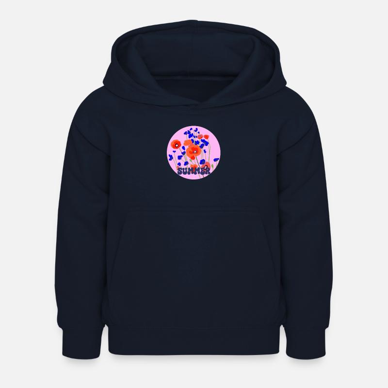 Coquelicot d’été - Sweat à capuche Enfant - marine