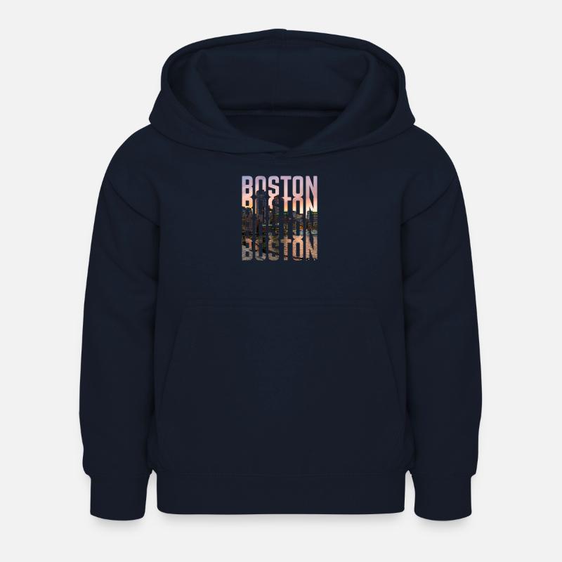 Lettrage Boston Skyline - Sweat à capuche Enfant - marine
