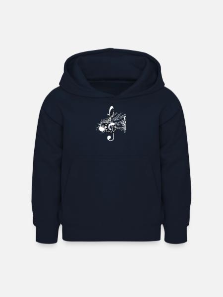 Notenwirbel und Partitur-Splash - Kinder Hoodie - Navy