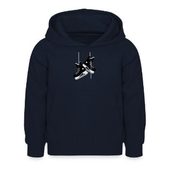 Eishockey-Schlittschuhe - Kinder Hoodie - Navy - Vorne - AI Model Kid Female (0cm)
