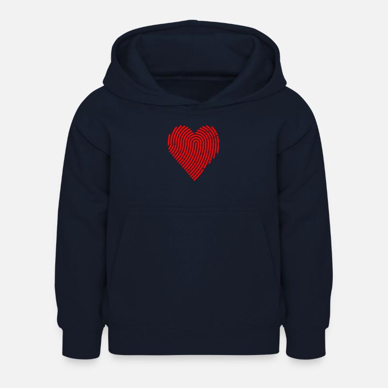 Symbole du cœur comme empreinte digitale - Sweat à capuche Enfant - marine