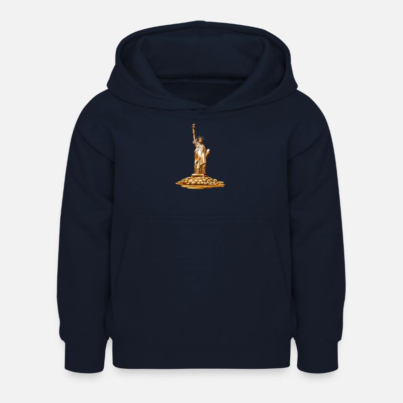 Statue de la torche dorée de la Liberté - Sweat à capuche Enfant - marine