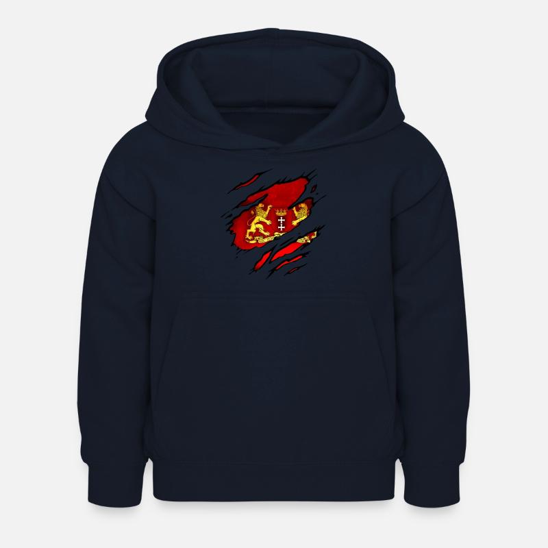 Gdansk - Pologne - Sweat à capuche Enfant - marine