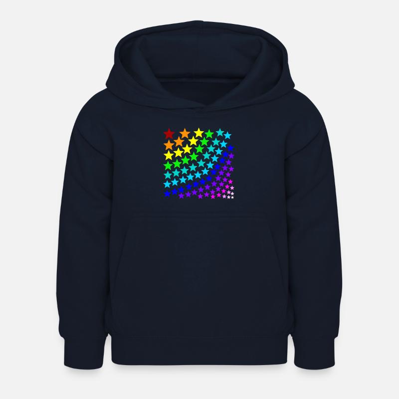 Regenbogen Sterne Geschenkidee bunt - Kinder Hoodie - Navy