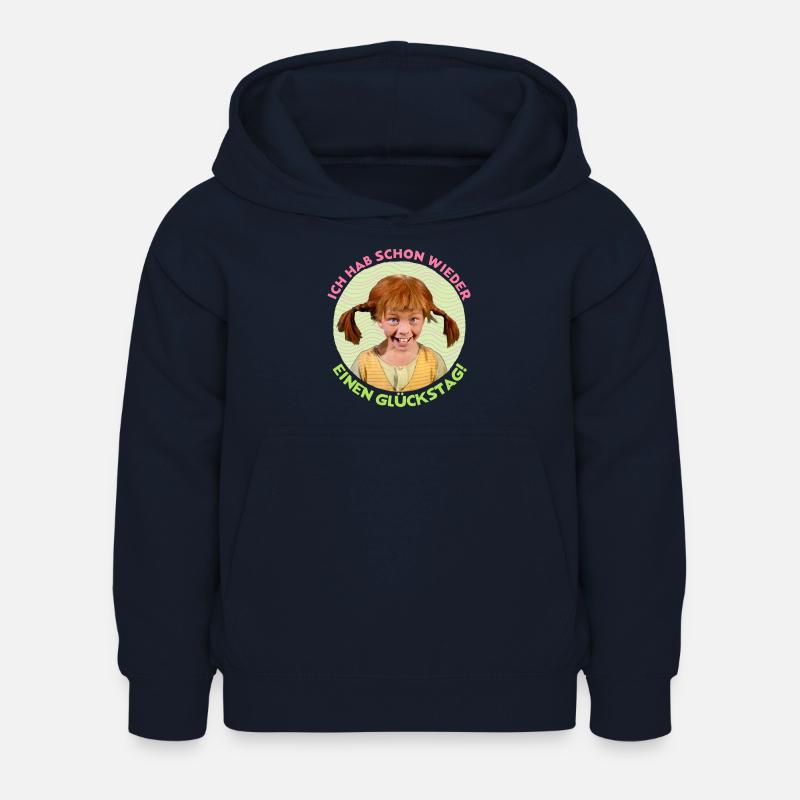 Pippi Langstrumpf Hat Einen Glückstag - Kinder Hoodie - Navy