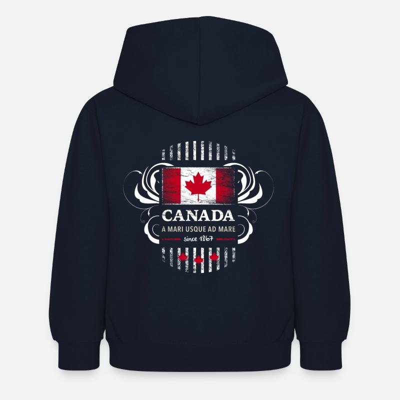 Flag Flag Canada Canada Maple leaf 2 - Kids Hoodie - navy