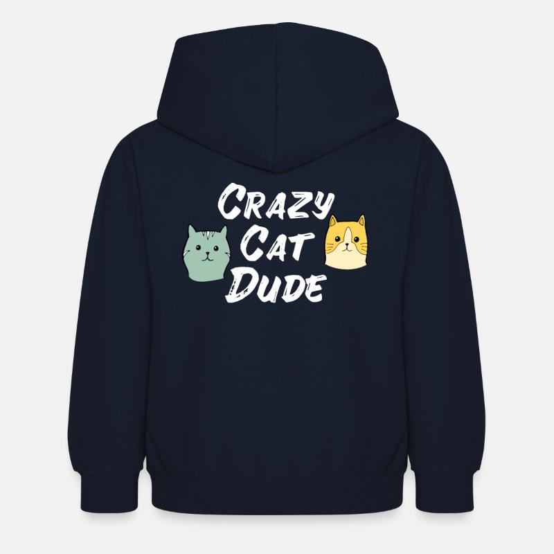 Crazy kat type kat elsker kat Miau - Hoodie til børn - marineblå