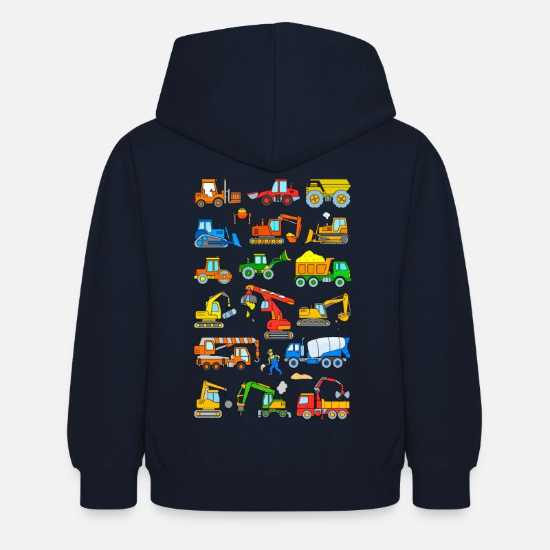 Pelles et véhicules de construction - Sweat à capuche Enfant - marine