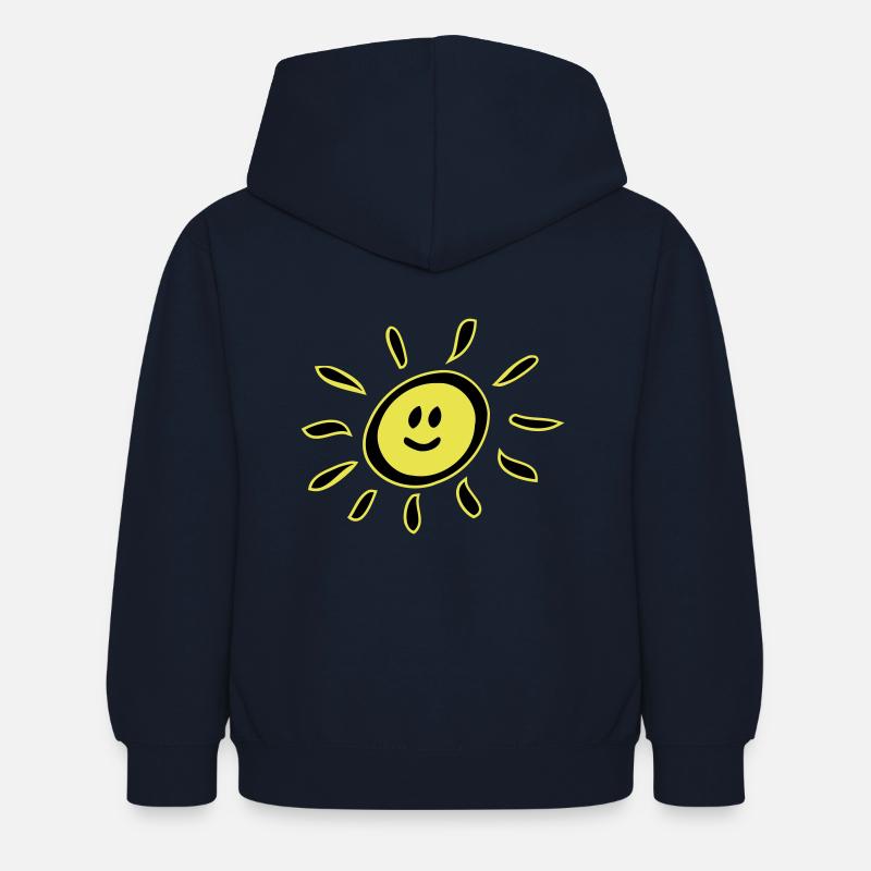 soleil Smiley - Sweat à capuche Enfant - marine