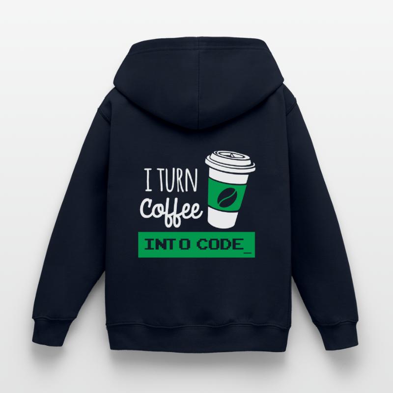I turn coffee into code developer Sweat à capuche Enfant
