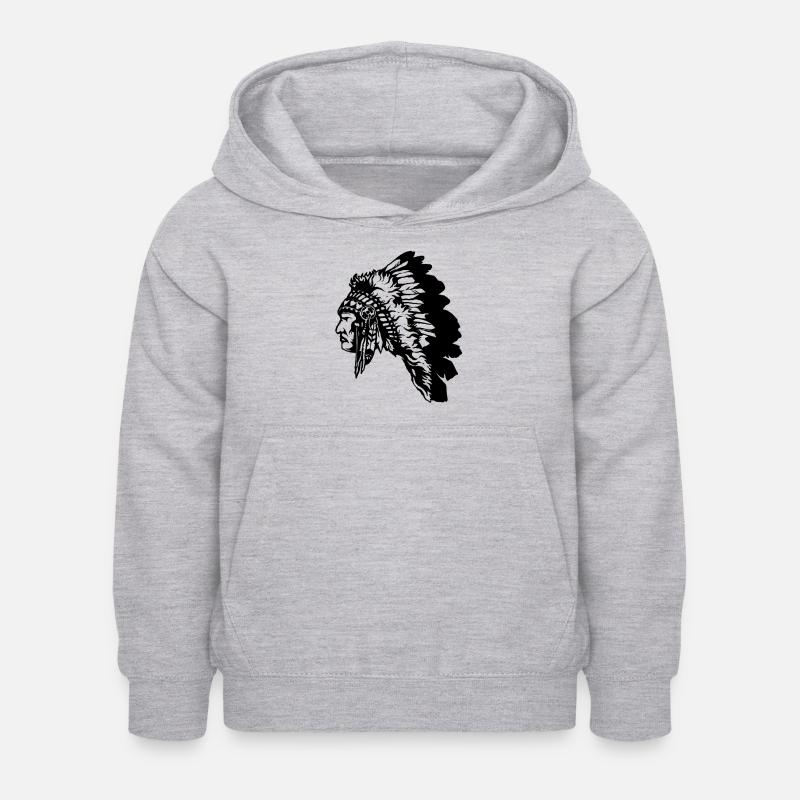 Indiens - Sweat à capuche Enfant - gris clair chiné