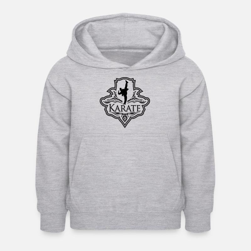 Karaté - Sweat à capuche Enfant - gris clair chiné