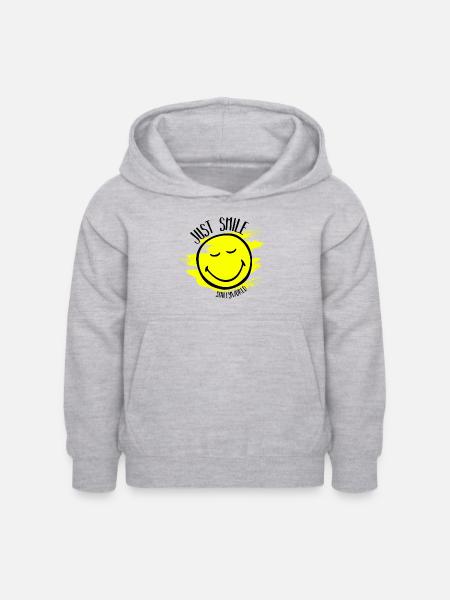 Just Smile - Kinder Hoodie - Hellgrau meliert