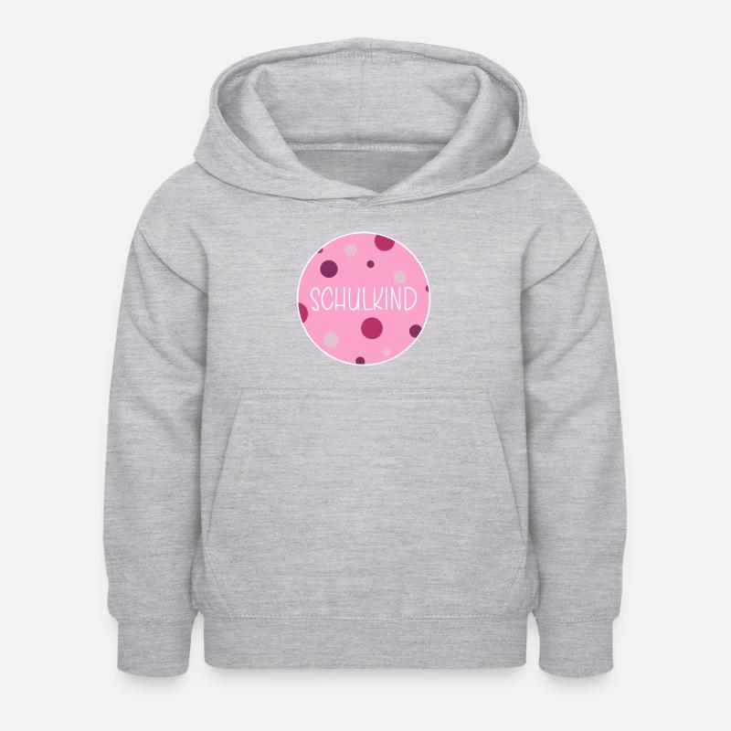 Schulkind - rosa Version - Kinder Hoodie - Hellgrau meliert