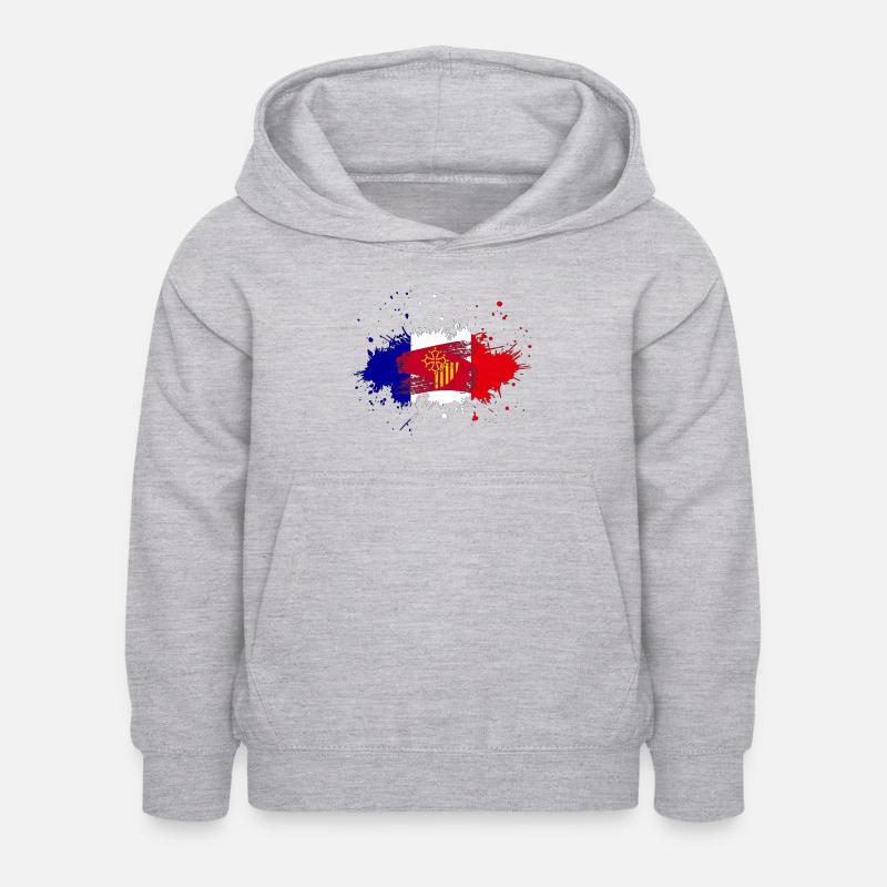 Splash Tricolore Languedoc Roussillon - Sweat à capuche Enfant - gris clair chiné
