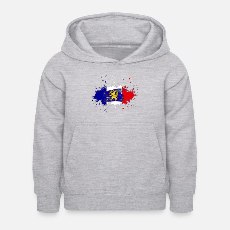 Splash Tricolore Franche Comté - Sweat à capuche Enfant - gris clair chiné
