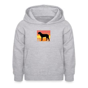 Cao De Castro Laboreiro Dog Silhouette Retro Sun - Sweat à capuche Enfant - gris clair chiné - Devant - AI Model Kid Female (0cm)