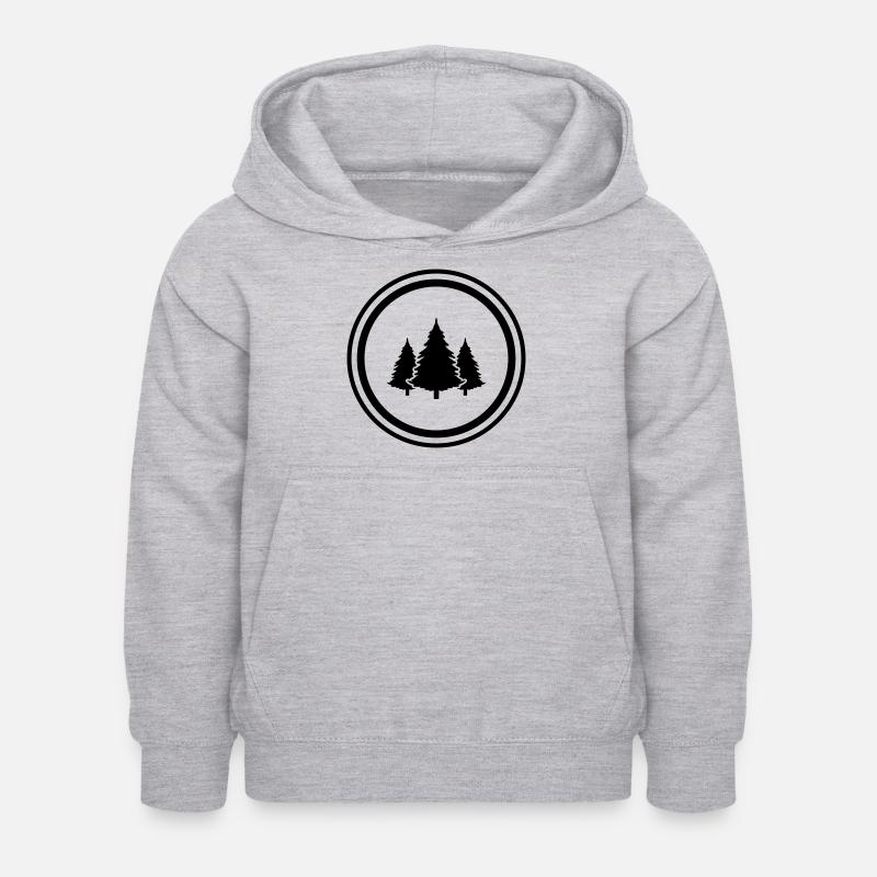 Sapin forestier arboré - Sweat à capuche Enfant - gris clair chiné