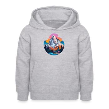 Panorama montagneux coloré - Sweat à capuche Enfant - gris clair chiné - Devant - AI Model Kid Female (0cm)