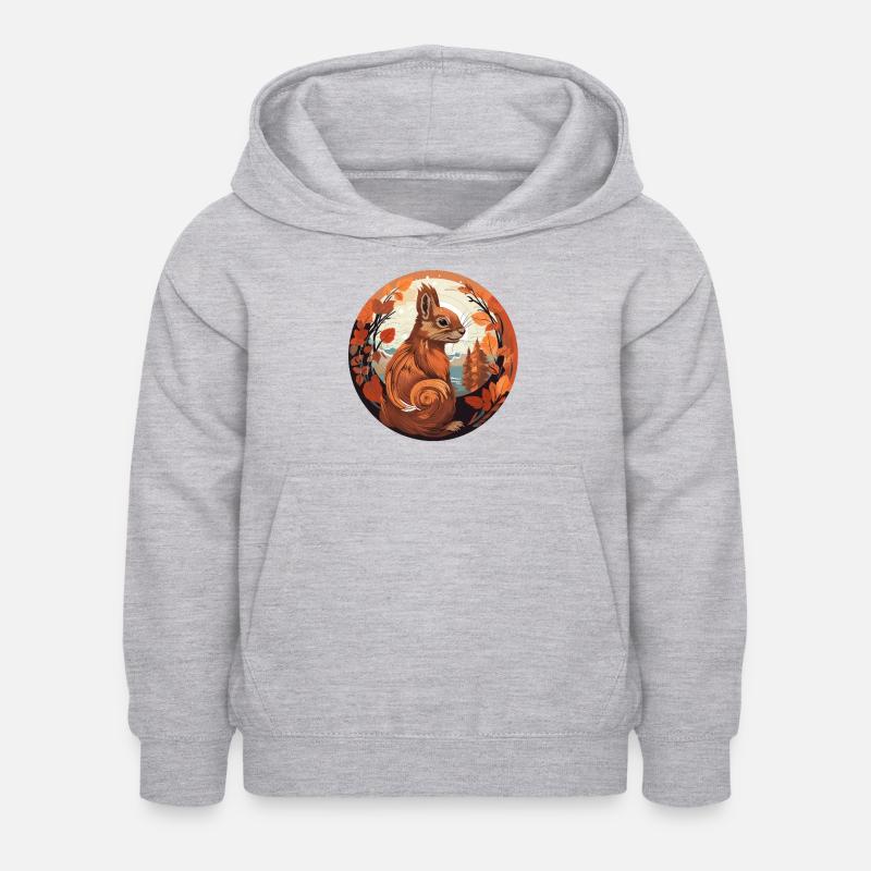 Écureuil - Sweat à capuche Enfant - gris clair chiné