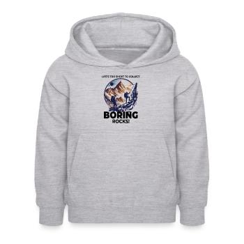 Bergsteiger Fels Sammeln Sammler Geologie - Kinder Hoodie - Hellgrau meliert - Vorne - AI Model Kid Female (0cm)