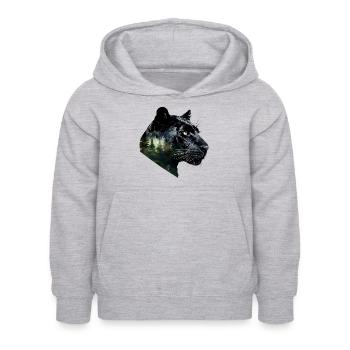 Panthère - Sweat à capuche Enfant - gris clair chiné - Devant - AI Model Kid Female (0cm)