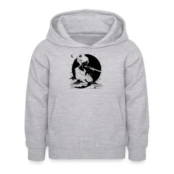 Flûte Girl - Sweat à capuche Enfant - gris clair chiné - Devant - AI Model Kid Female (0cm)
