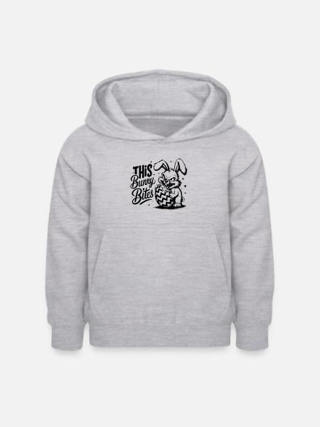 This Bunny Bites - Kinder Hoodie - Hellgrau meliert