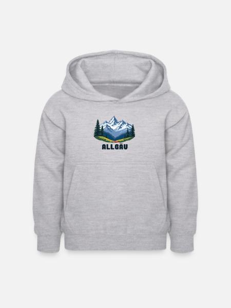 Allgaeu Bayern - Kinder Hoodie - Hellgrau meliert