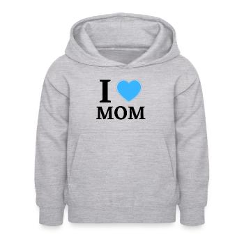 I LOVE MOM - Kinder Hoodie - Hellgrau meliert - Vorne - AI Model Kid Female (0cm)